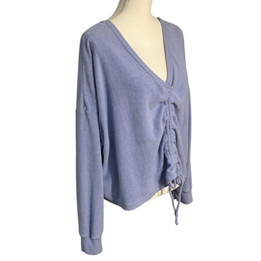 Aerie Light Purple V-Neck Drawstring Sweatshirt size XXL EUC - Picture 2 of 5